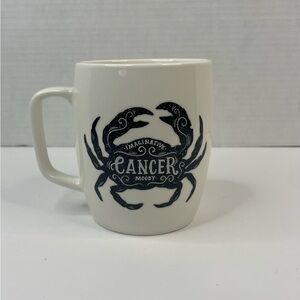 White Target Threshold 4” Porcelain Mug Zodiac Sign Cancer Black Print Graphic